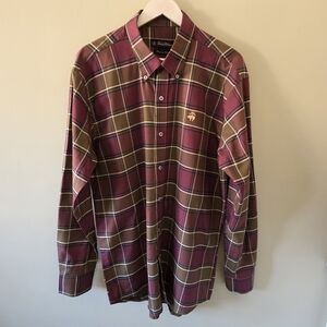 NWOT Brooks Brothers L Old Money Tartan Plaid Academia Cabincore Dress Shirt